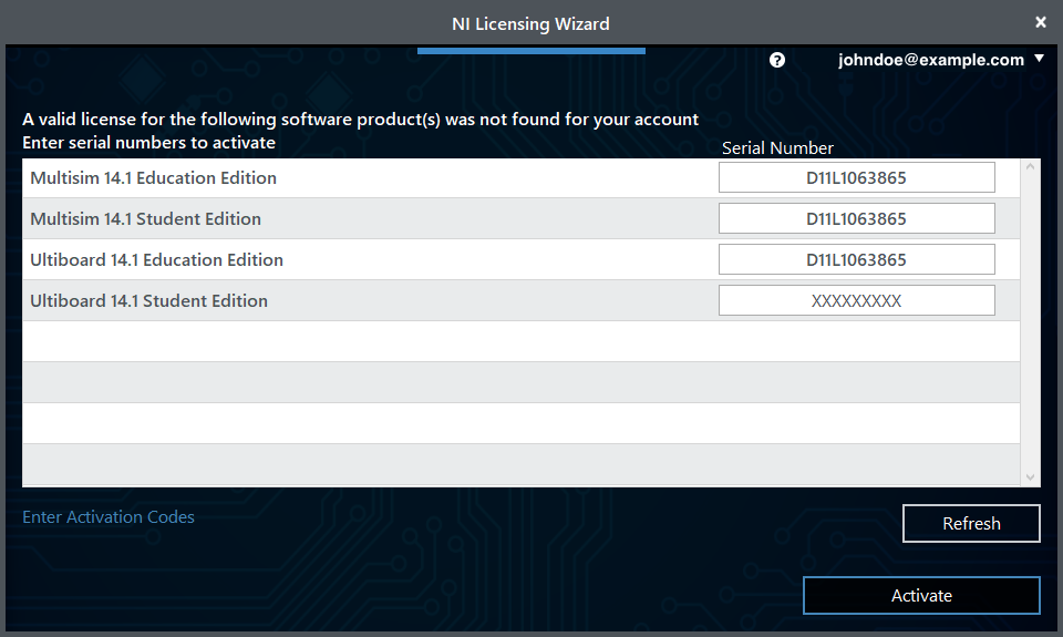 NI License Manager Activate