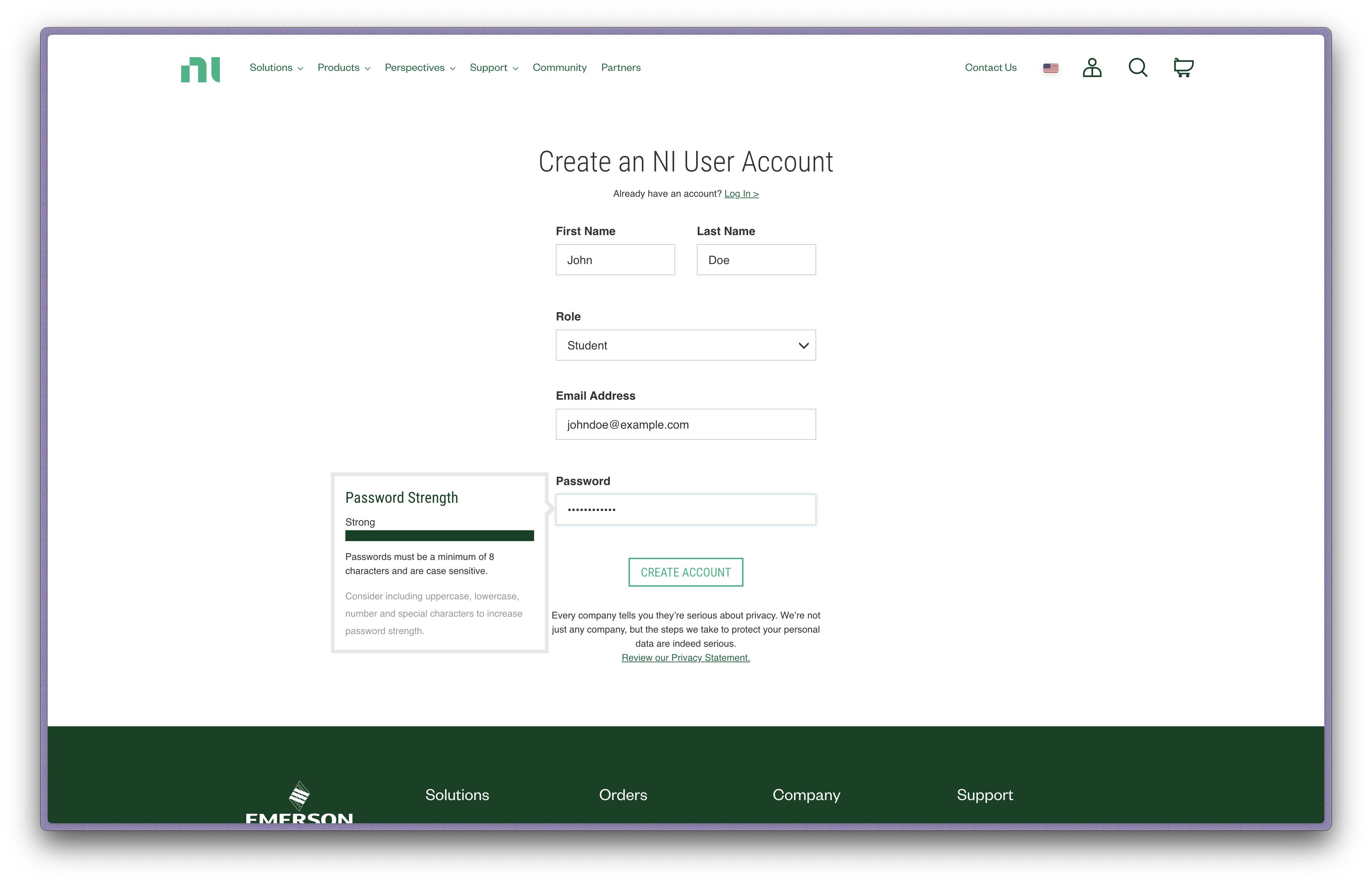 NI Account Sign Up Process